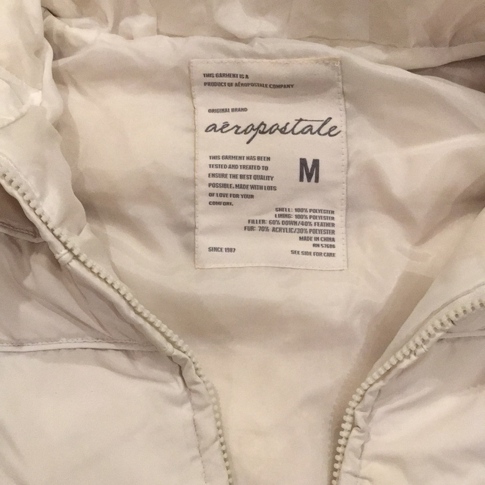 Aeropostale white hoodie puffer vest - Picture 2 of 5